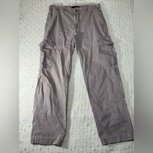 MENS CARGO PANTS SIZE 30 UTILITY CASUAL OUTDOOR SKATE WORK GRAY-ISH COLOR COTTON